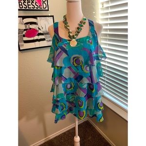 MINELY SLEEVELESS LAYERED BLOUSE